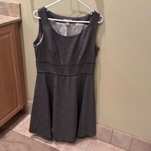 H and M woman's grey dress. That flares a little at the bottom